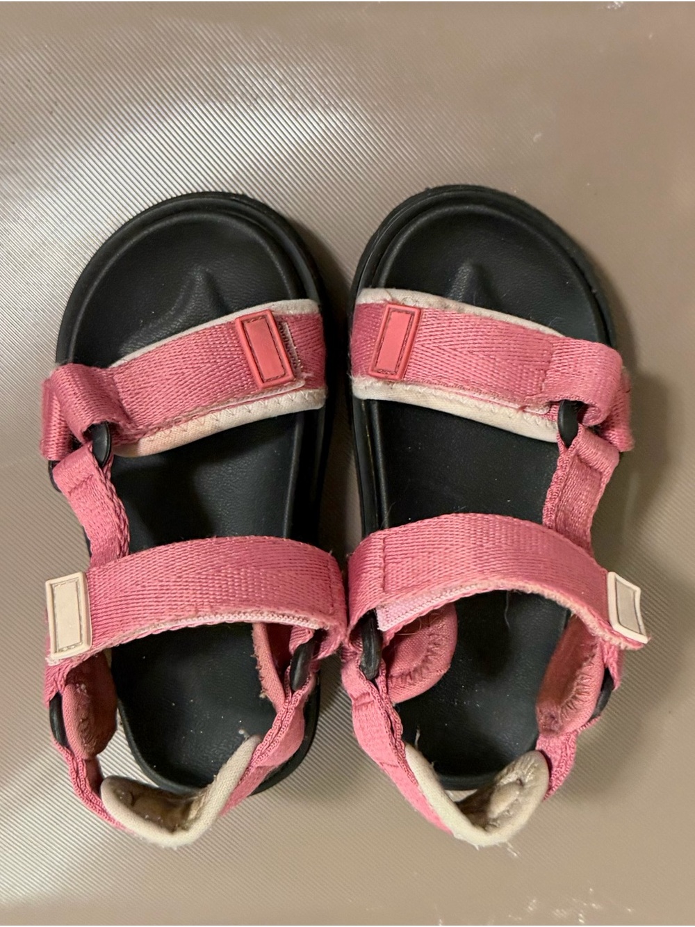 GAP Kids Pink Strap Sandals with Black Footbed